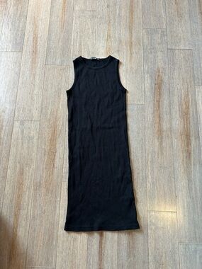 Brandy Melville Black Tube Ribbed Midi Tank Dress small